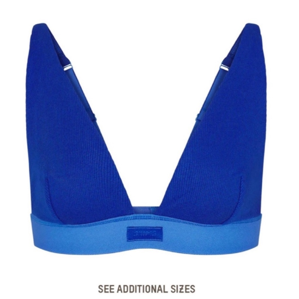 skims cobalt cotton plunge bralette